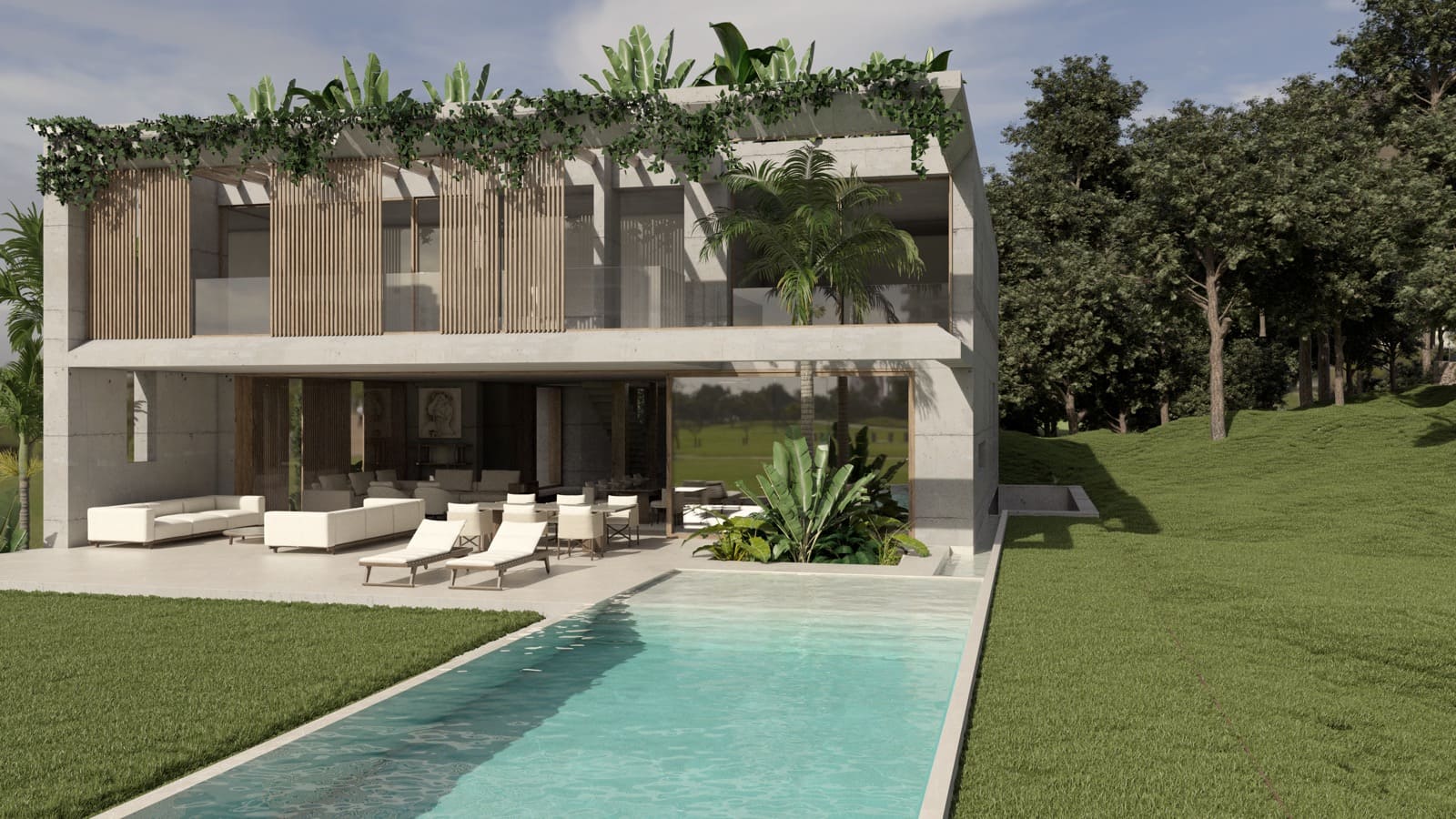 Luxuriöse Neubau-Villa mit Meerblick direkt am Golfplatz von Bendinat